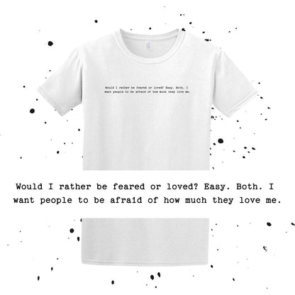 Would I rather be feared or loved? - The Office Quote - Unisex Minimalist T-shirt